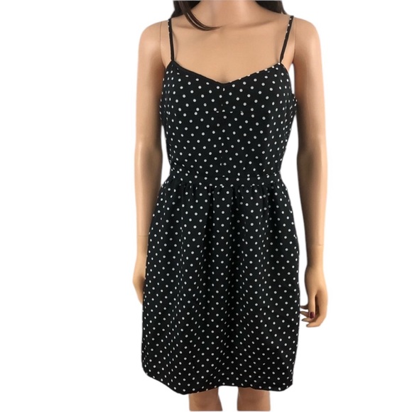 J. Crew Dresses & Skirts - J Crew Factory black & white polka dot dress 8.